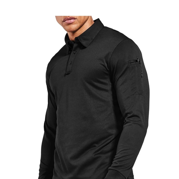 Elegant Black Men's Polo Shirt - Picture 1 of 8